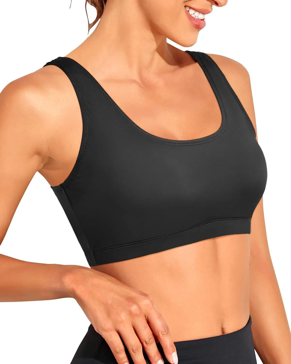 Tempt Me Women Sports Bra Bikini Top Push Up Scoop Neck Bathing Suits Top for Teen Girls
