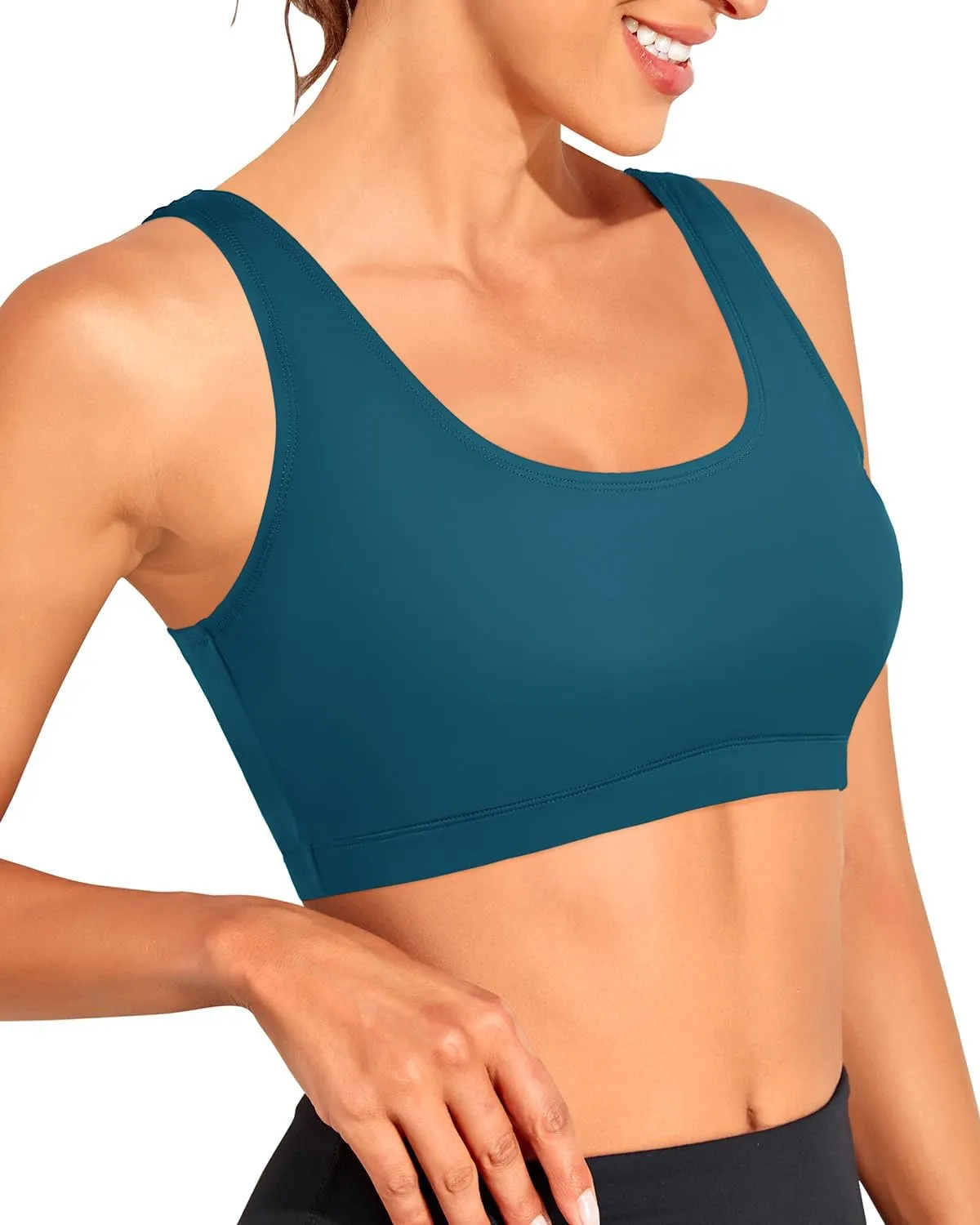 Tempt Me Women Sports Bra Bikini Top Push Up Scoop Neck Bathing Suits Top for Teen Girls