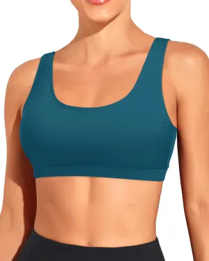 Tempt Me Women Sports Bra Bikini Top Push Up Scoop Neck Bathing Suits Top for Teen Girls