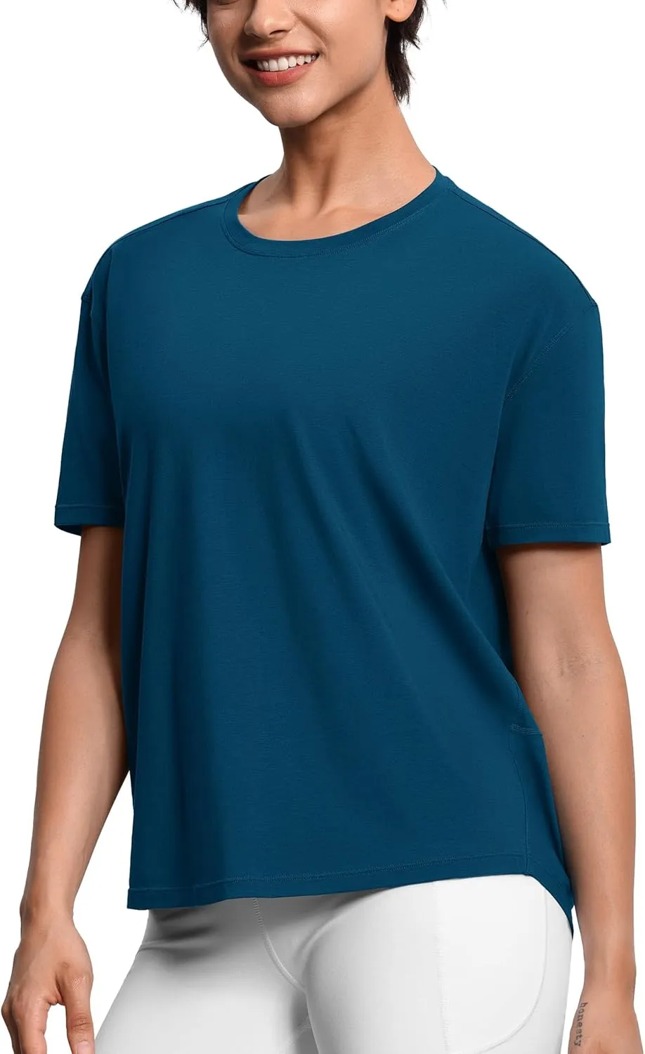 THE GYM PEOPLE Women's Short Sleeve Workout T-Shirts Back Loose Fit Running Yoga Tee Tops