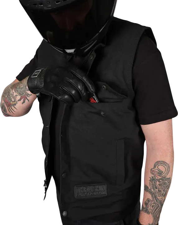 THRASHIN SUPPLY CO. Nightrider v2 Riding Vest - Black - Large - TMJ-12-10