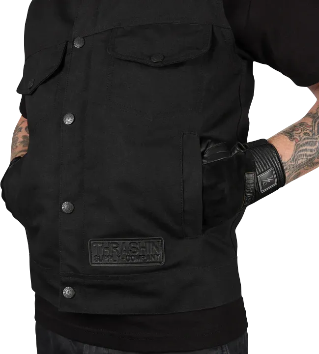 THRASHIN SUPPLY CO. Nightrider v2 Riding Vest - Black - Large - TMJ-12-10