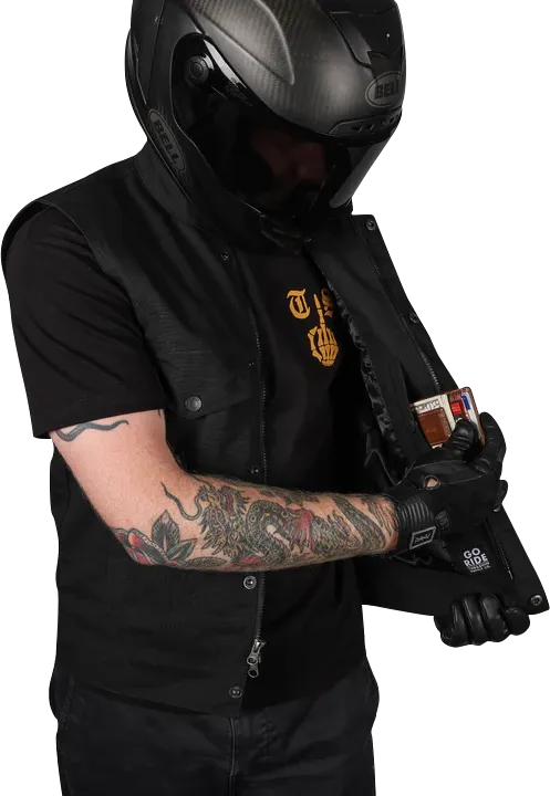 THRASHIN SUPPLY CO. Nightrider v2 Riding Vest - Black - Large - TMJ-12-10