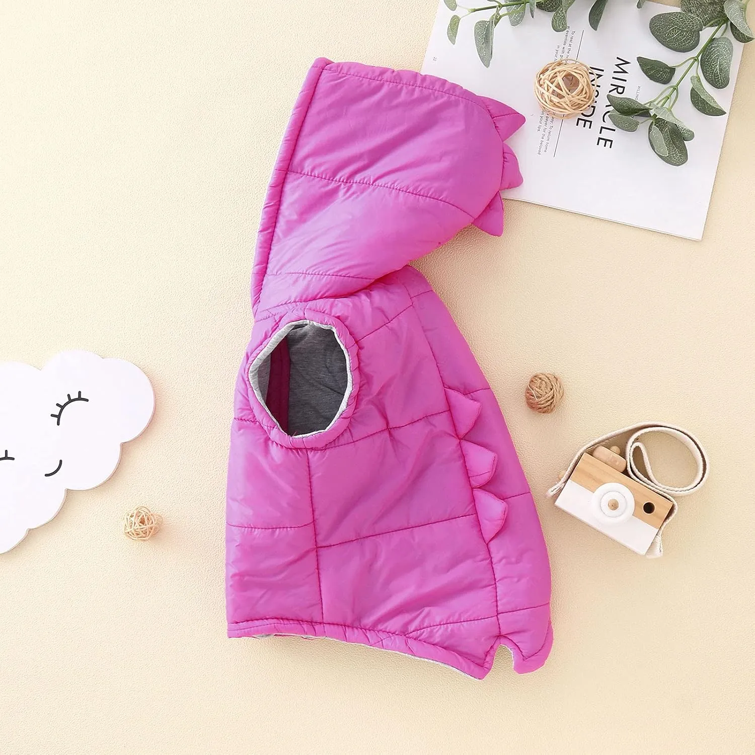 Toddler Kids Baby Boys Girls Winter Warm Solid Dinosaur Padded Vest Outerwear Baby Boy Winter Coat 12 Months