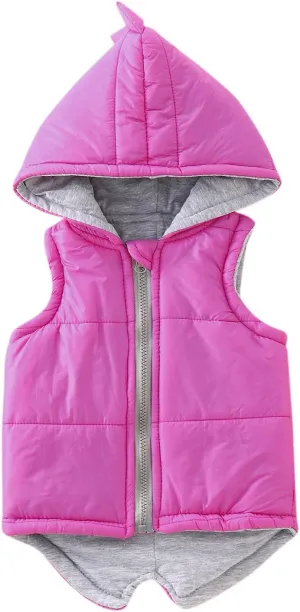 Toddler Kids Baby Boys Girls Winter Warm Solid Dinosaur Padded Vest Outerwear Baby Boy Winter Coat 12 Months