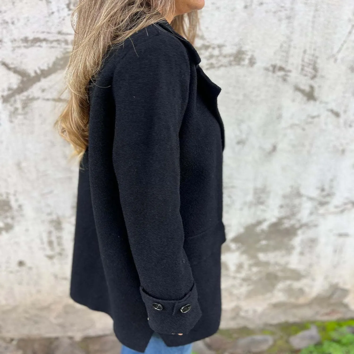 Trench Coat for Women Elegant Wool Blend Notch Lapel Pea Coats Mid-Long Singe Breasted Winter Jackets Outwear