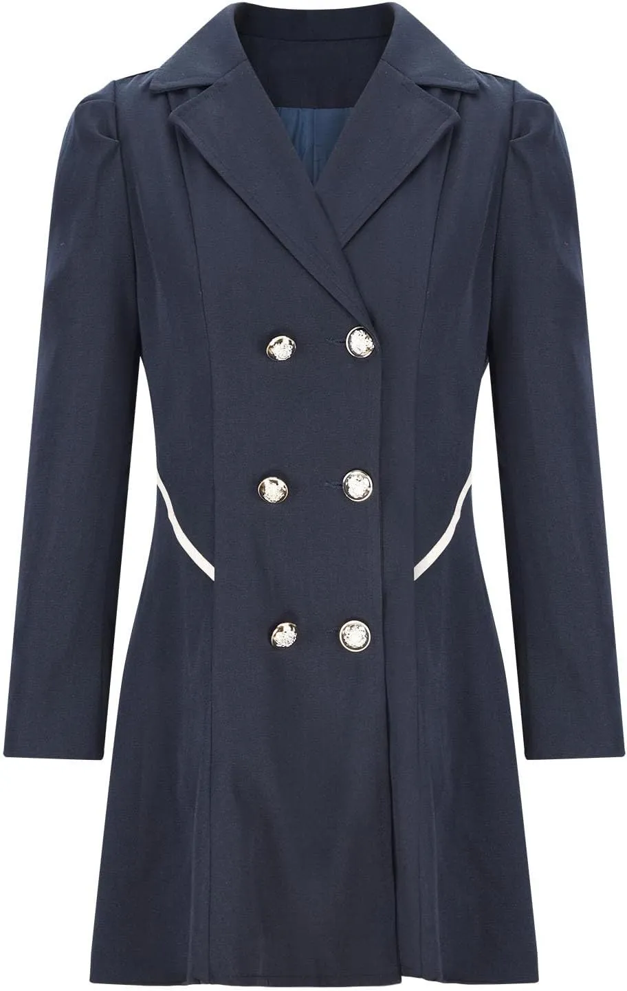 Trench Coats for Women 2024 Notched Lapel Collar Doubel-Breasted Dress Coats Fall Winter Wool Blend Pea Coat Jackets