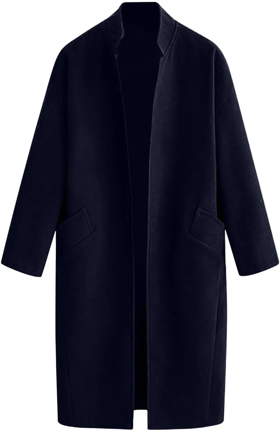 Trench Coats for Women Casual Long Trench Coat Winter Slim Fit Jackets Solid Windbreaker Outerwear with Pockets