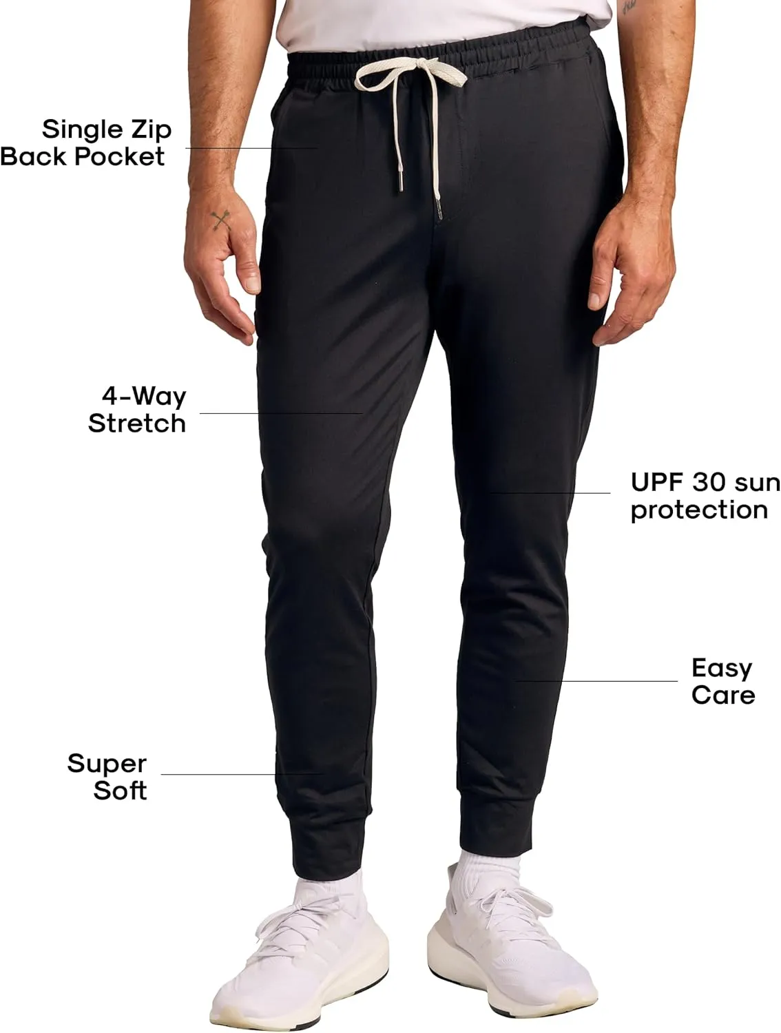 True Classic Joggers for Men - Premium Mens Joggers - Fleece or Active Fabric - Mens Sweat Pants, Athletic Pants for Men
