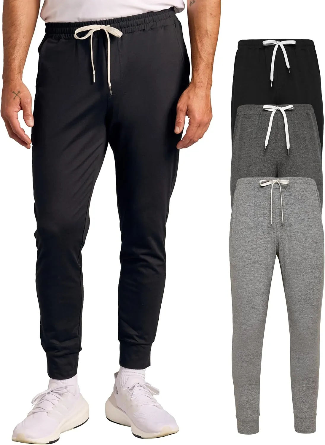True Classic Joggers for Men - Premium Mens Joggers - Fleece or Active Fabric - Mens Sweat Pants, Athletic Pants for Men
