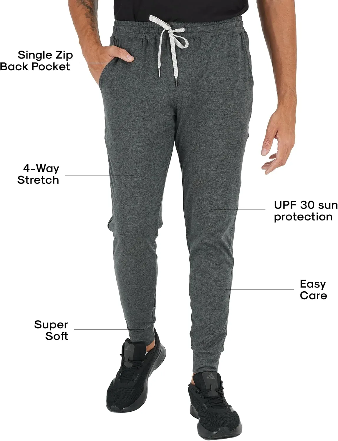 True Classic Joggers for Men - Premium Mens Joggers - Fleece or Active Fabric - Mens Sweat Pants, Athletic Pants for Men