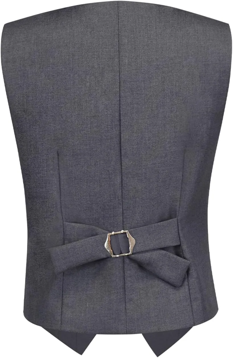 Visaccy 3 Buttons Boys Girls Fully Lined Formal Suit Vest