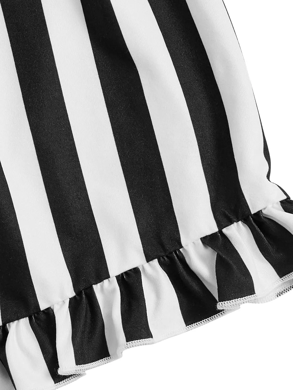 WDIRARA Women's Sleepwear Closed Eyes Print Tee and Striped Shorts Cute Pajama Set
