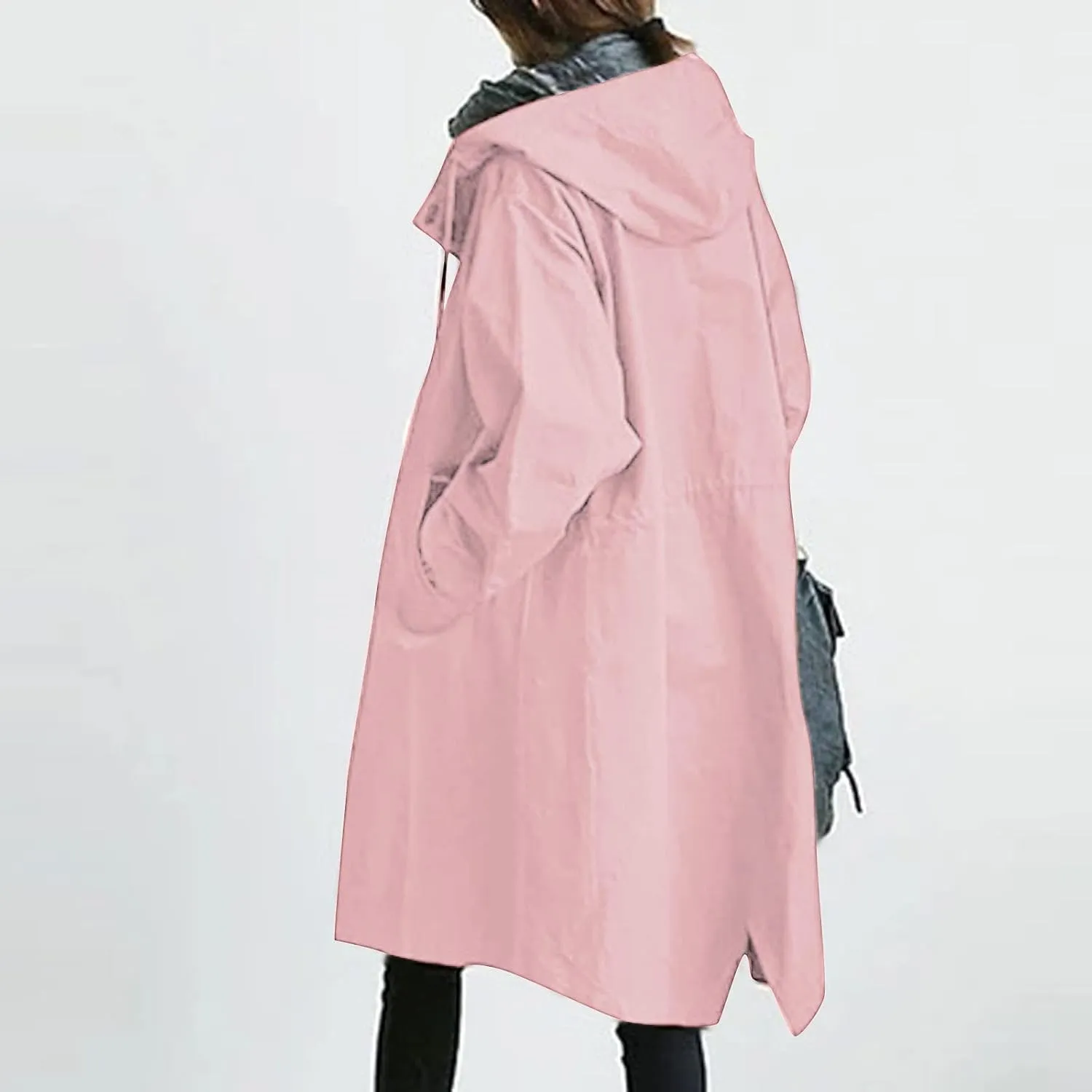 Windproof Classic Hooded Coat Outwear Womens Elegant Windbreaker Wild Winter Women'S Womens Oversized Long Trench