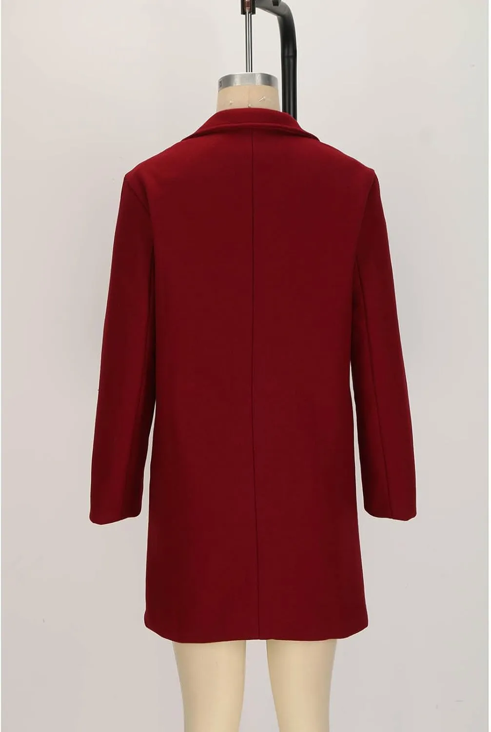 Winter Coats for Men Notched Lapel Long Jacket Wool Blend Single Trench Coat Plus Size Business Pea Coat