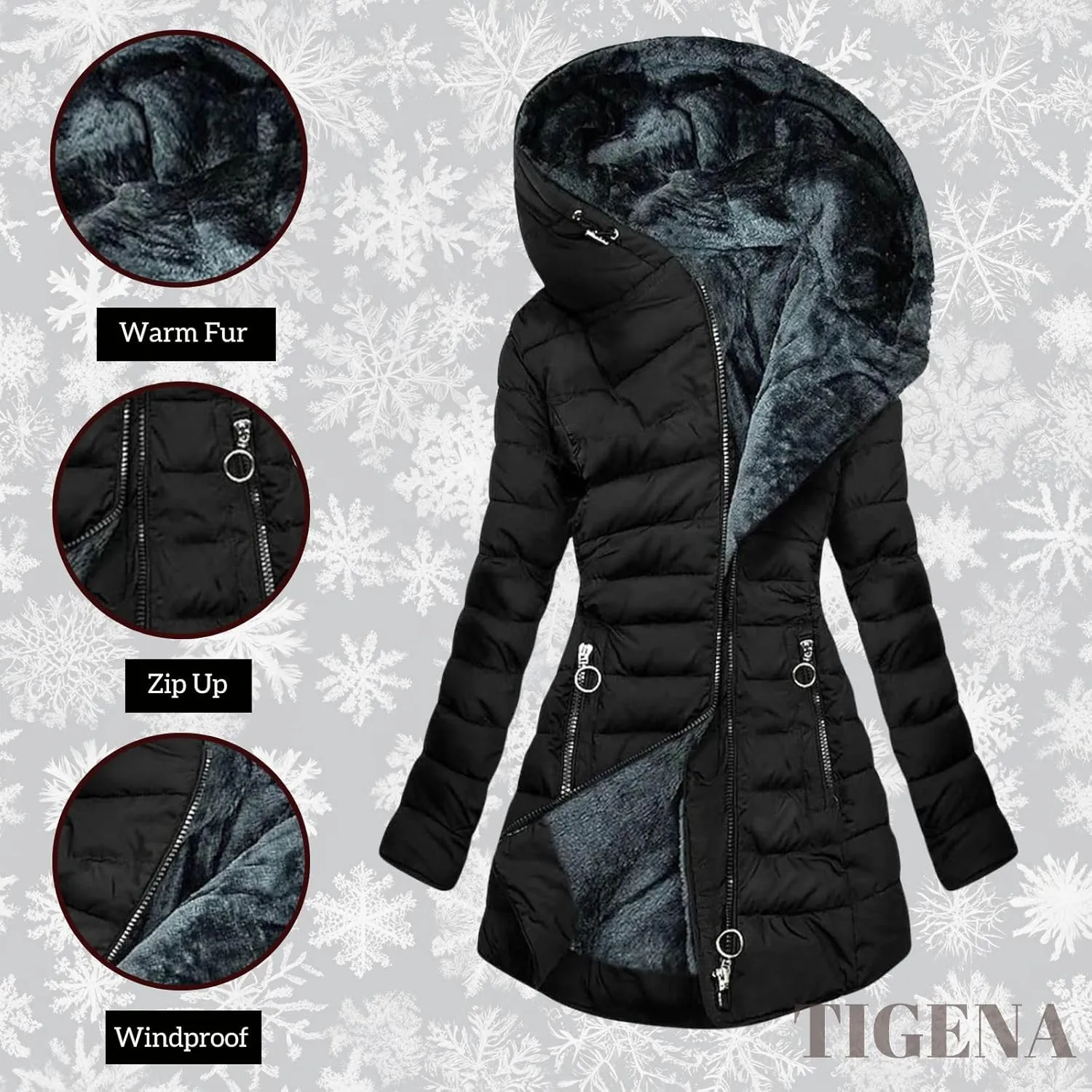 Winter Coats for Women with Hood Fleece Lined Thicken Puffer Coat Sherpa Warm Jackets Trendy 2024 Outfits Clothes