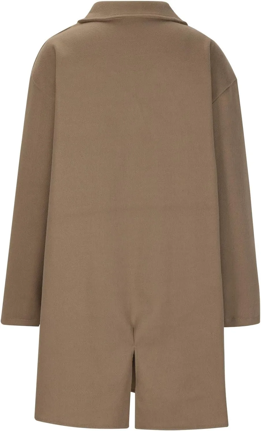 Winter Pea Coat For Women 2024 Trendy Double Breasted Lapel Mid Length Trench Coat Solid Color Casual Fall Overcoat