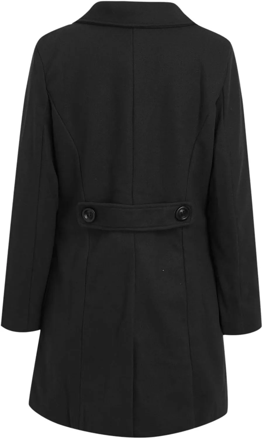 Winter Trench Coat for Women Double Breasted Notched Collar Work Office Jacket Wool Blend Mid Long Pea Coat