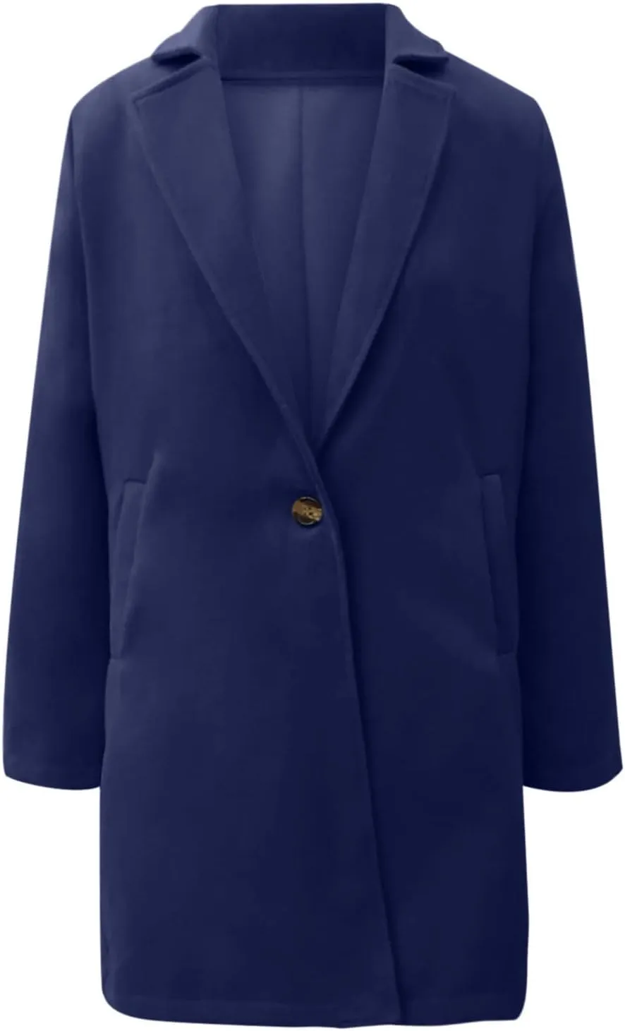 Winter Trench Coat for Women Singe Breasted Notched Lapel Collar Wool Coats Mid Long Oversized Over Coats Jackets
