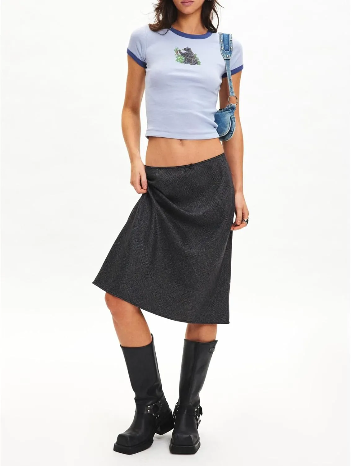 Women Baby Tees Y2K Graphic Print Crop Top Cute Vintage Short Sleeve T-Shirt 90s Slim Fit Cropped Tee Streetwear