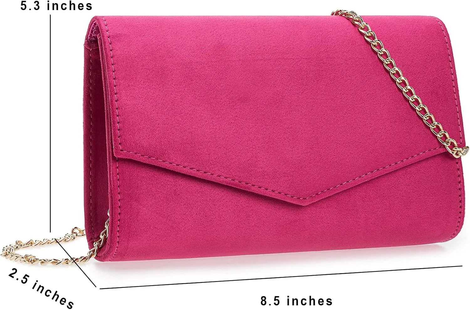 Women Evening Bag Dressy Clutch Handbag Faux Suede Purse for Wedding