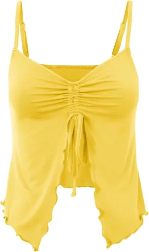 Women Y2K Camisole Top Girls Eloise Butterfly-Cami Sleeveless Drawstring Tank Top Music Festival Crop Tops