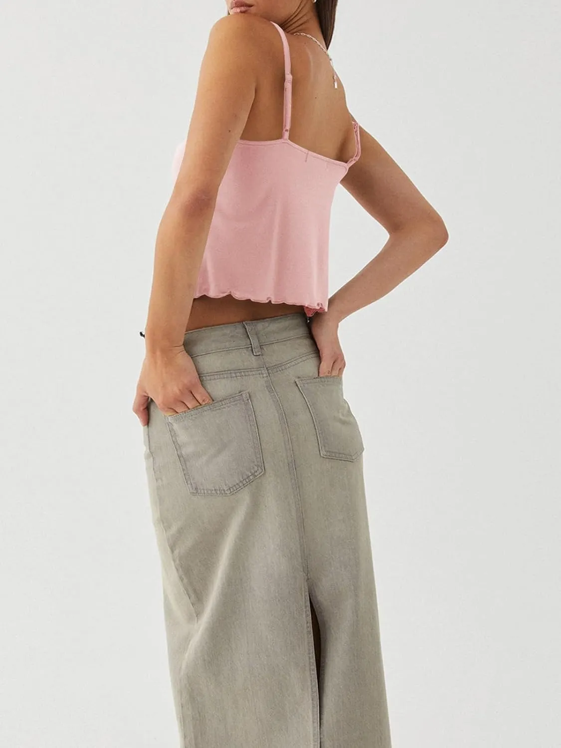 Women Y2K Camisole Top Girls Eloise Butterfly-Cami Sleeveless Drawstring Tank Top Music Festival Crop Tops