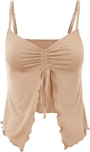 Women Y2K Camisole Top Girls Eloise Butterfly-Cami Sleeveless Drawstring Tank Top Music Festival Crop Tops