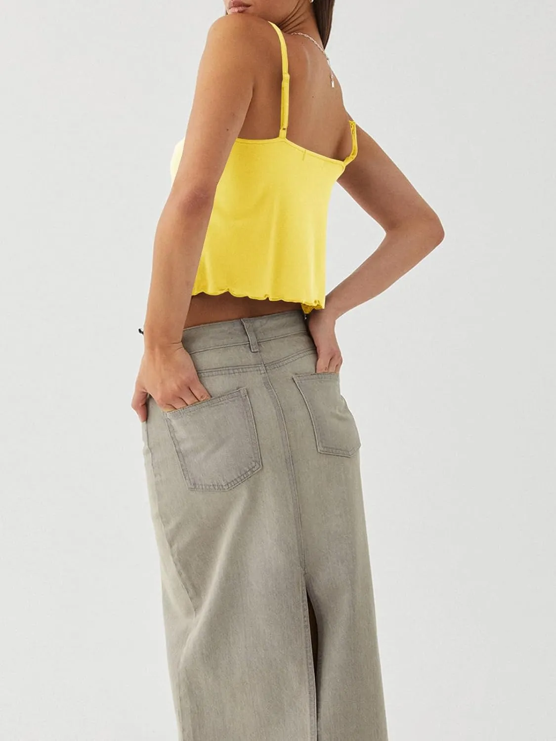 Women Y2K Camisole Top Girls Eloise Butterfly-Cami Sleeveless Drawstring Tank Top Music Festival Crop Tops