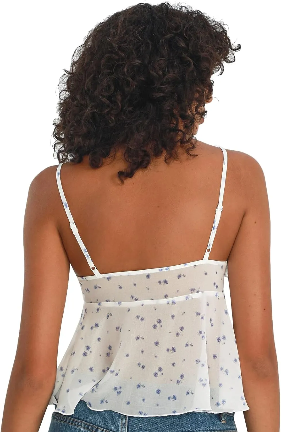 Women Y2K Lace Trim Crop Top V Neck Spaghetti Strap Camisole Top Sleeveless Summer Streetwear