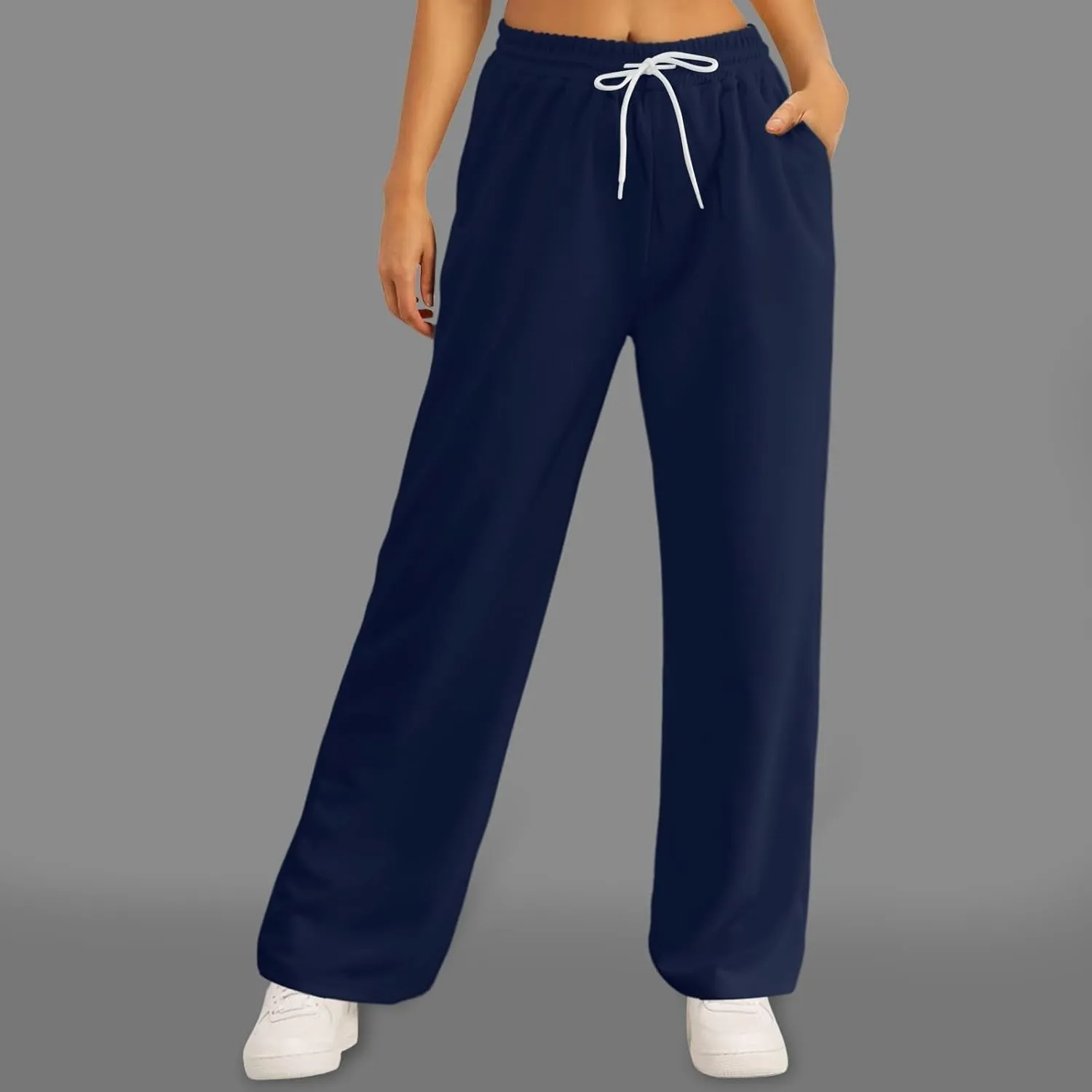 Women's Athletic Wide Leg Sweatpants Baggy Fleece Solid Open Bottom Joggers Running Casual Loose Fit High Waist 2025