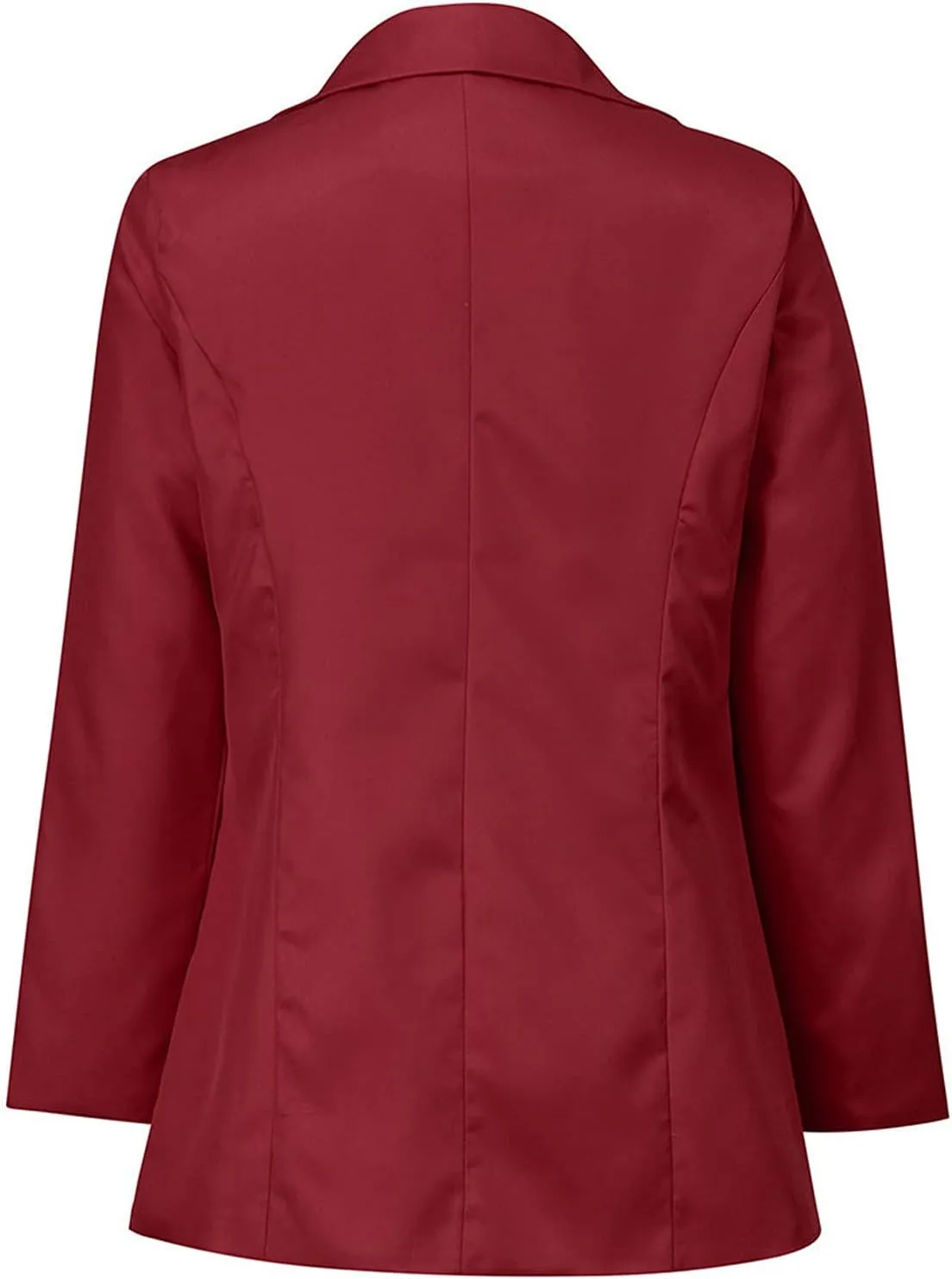 Womens Casual Blazer Fall Windproof Coat Solid Business Suit Work Office Jacket with Pocket Cardigans Plus Size Outwear