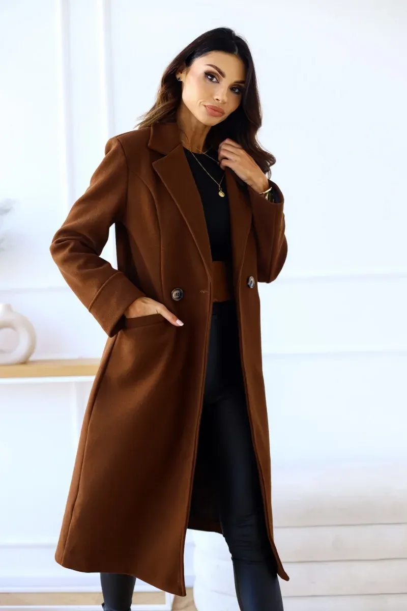 Women's Classic Refined Trenchcoat with Lapel Collar | Ideal for Autumn/Winter