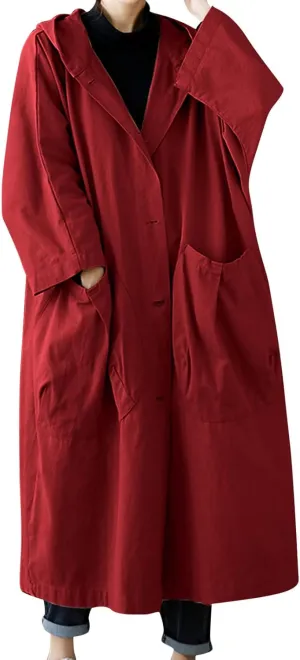 Womens Double Breasted Long Trench Coat Elegant Windbreaker Wild Winter Women'S Coat Double-Breasted Long Pedcoat