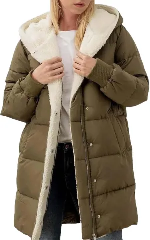 Women's Fall Fashion Winter Trench Coats Zip Up Stand Collar Wool Lined Jacket Coat Loose Button Down Plaid Coats