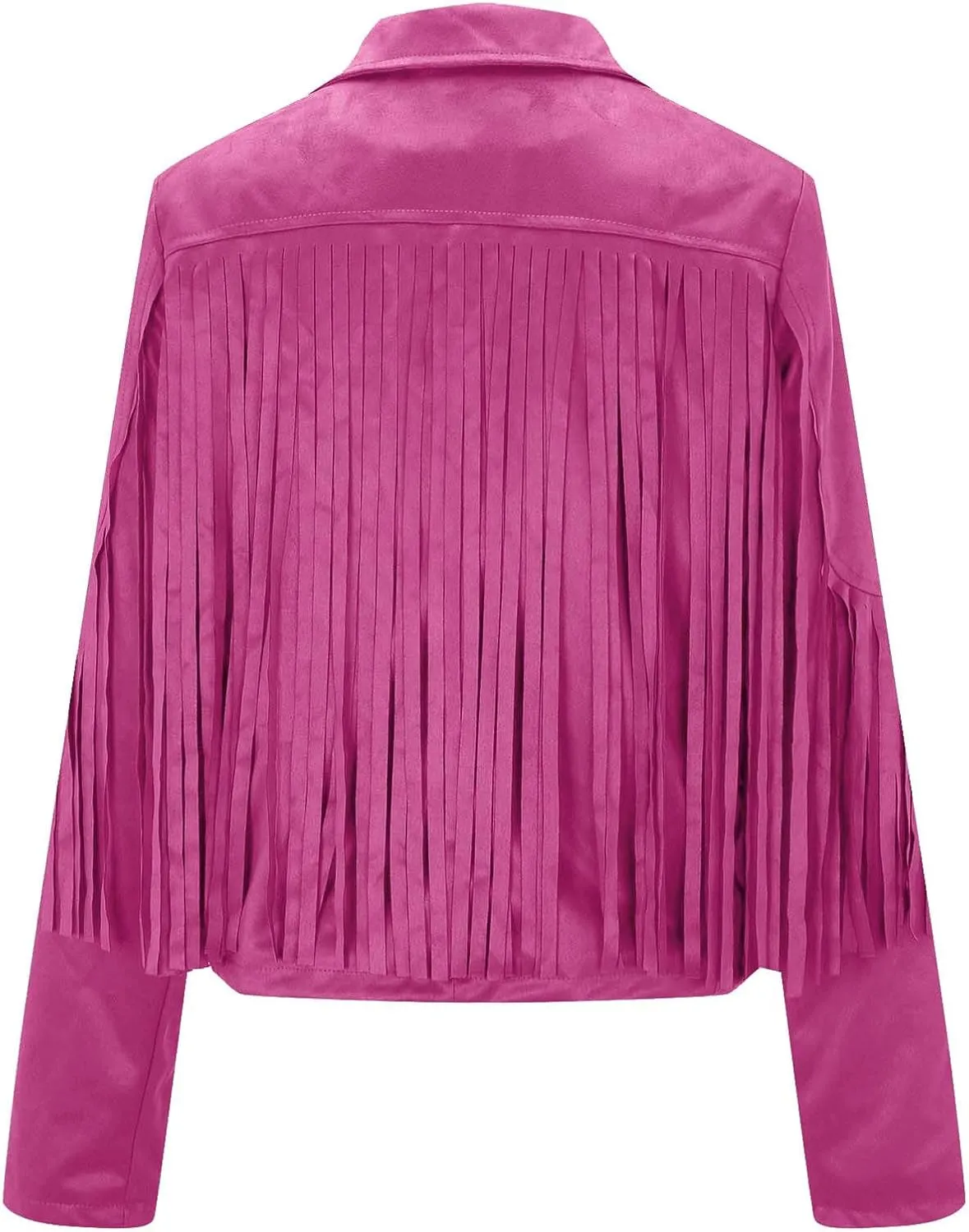 Women's Fringe Jacket Faux Suede Leather Jackets 2024 Fashion Tassel Motorcycle Cropped Coats Fall Outfits
