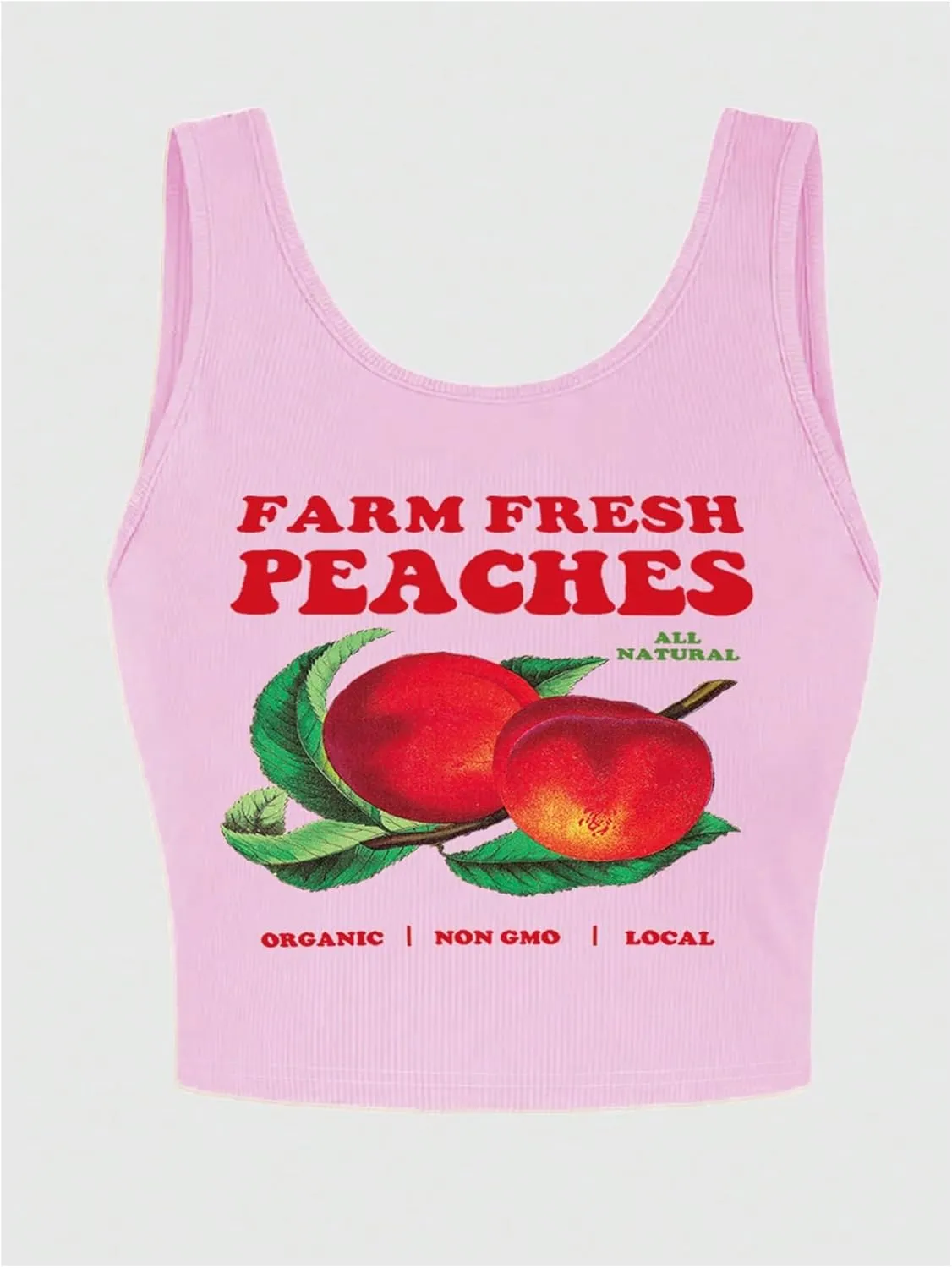 Women's Graphic Crop Tank Top Summer Round Neck Tank Top Shirts Casual Letter Print Sleeveless T Shirt