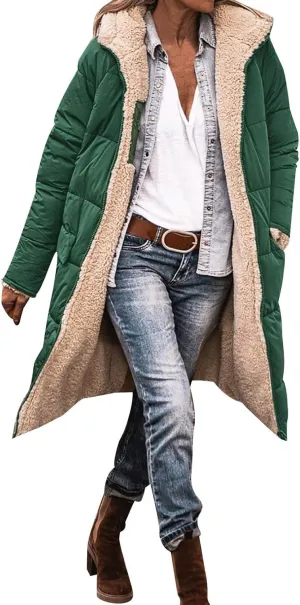 Womens Long Puffer Coat Packable Down Jacket Ultralight Parkas Jacket Maxi Zip Up Winter Hooded Insulated Coat