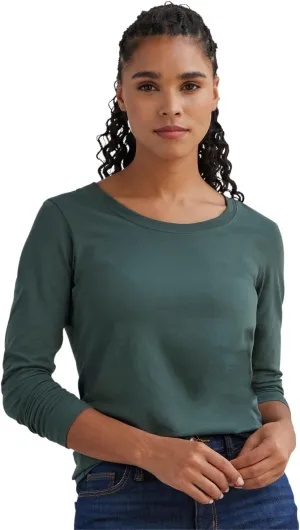 Women's Organic Pima Cotton Long Sleeve Scoop Neck Tee