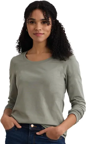Women's Organic Pima Cotton Long Sleeve Scoop Neck Tee