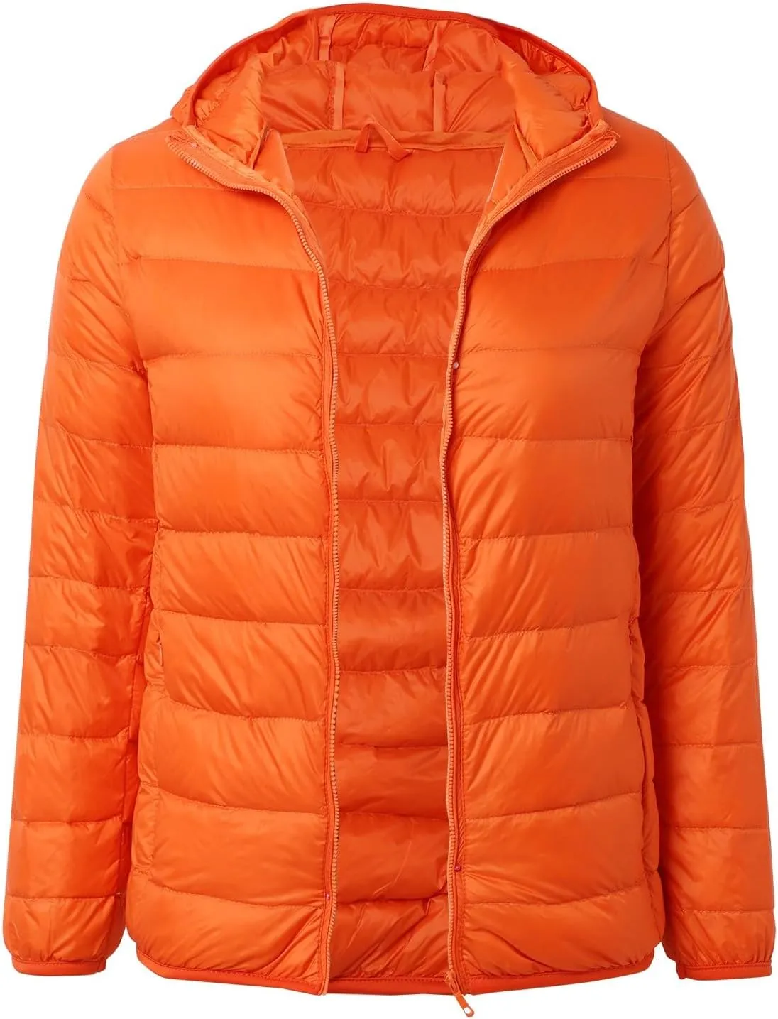 Women's Puffer Jacket Packable Quilted Lightweight Down Jacket Plus Size Short Bubble Coat Light Winter Hooded Coat