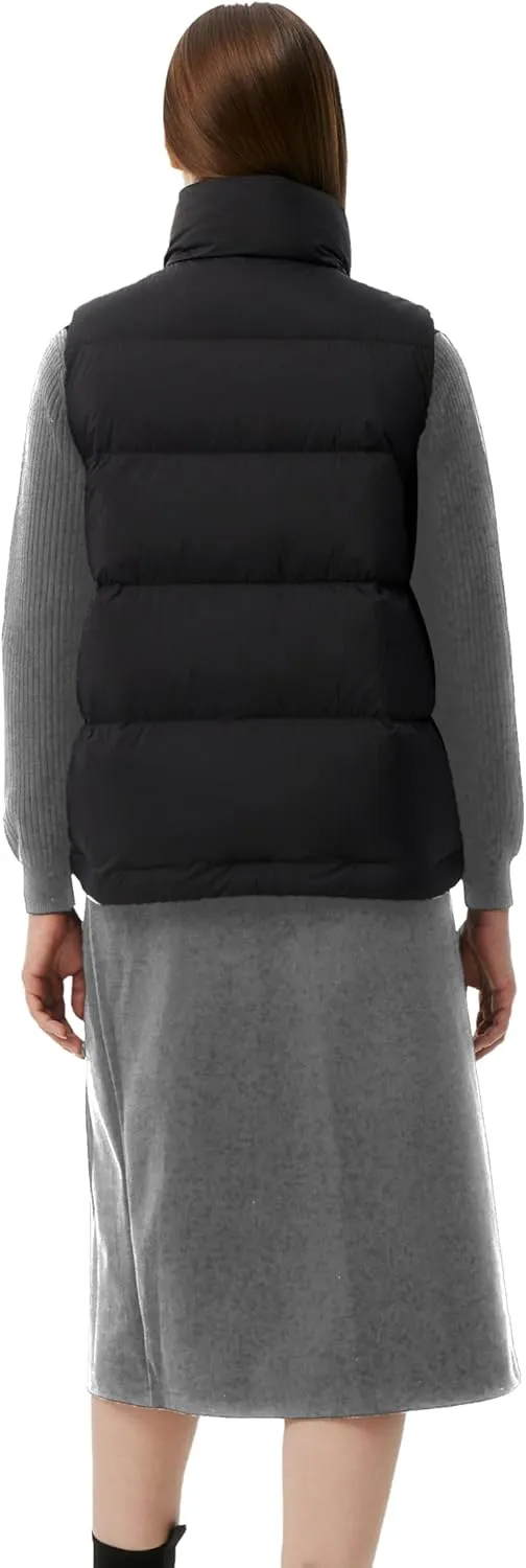 Women's Puffer Vest Lightweight Down Padded Stand Collar Quilted Outerwear