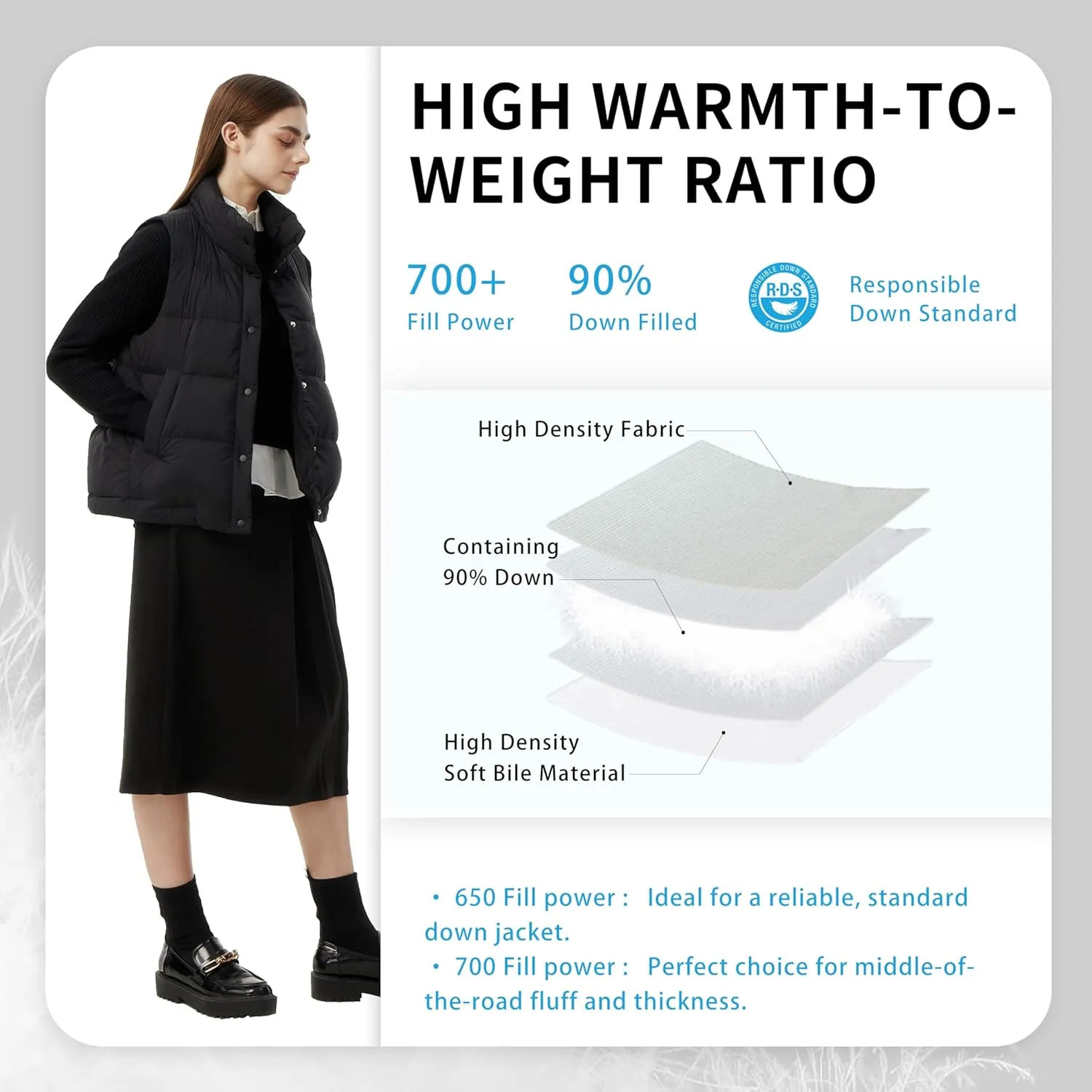 Women's Puffer Vest Lightweight Down Padded Stand Collar Quilted Outerwear
