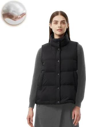 Women's Puffer Vest Lightweight Down Padded Stand Collar Quilted Outerwear
