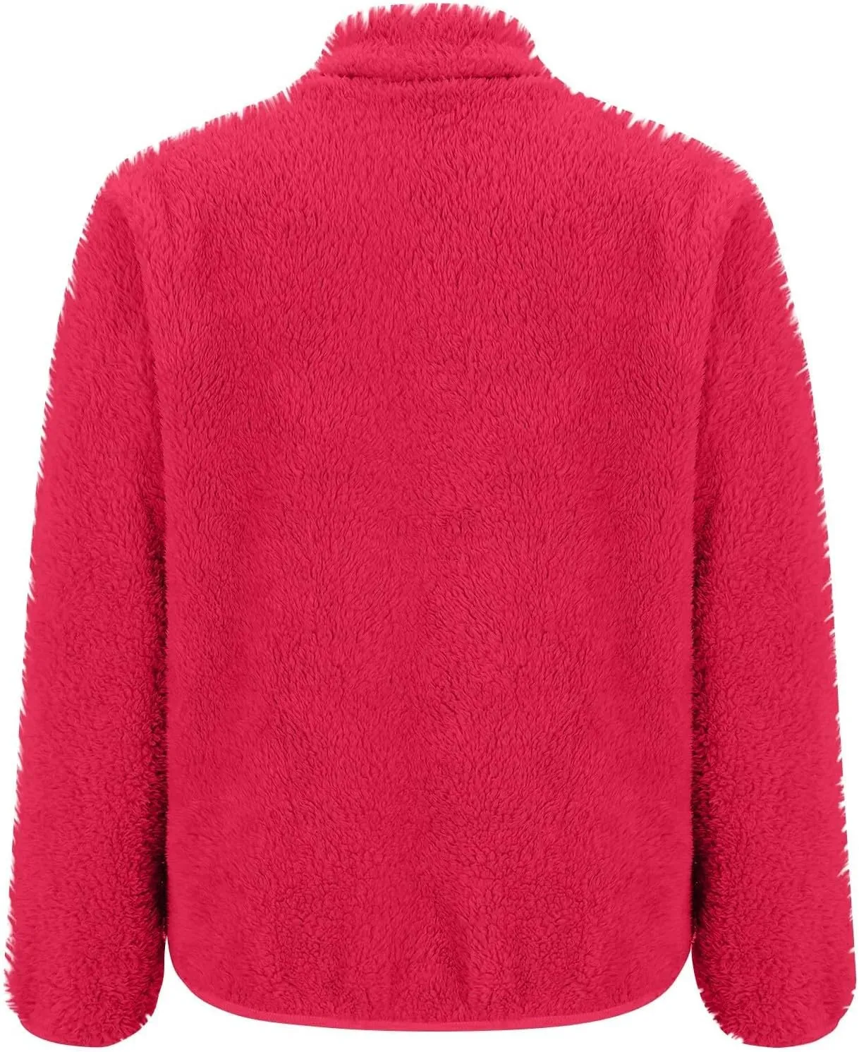 Womens Sherpa Jacket Winter Warm Fleece Zip Up Jacket Lightweight Long Sleeve Sweatshirts Casual Stand Collar Coats