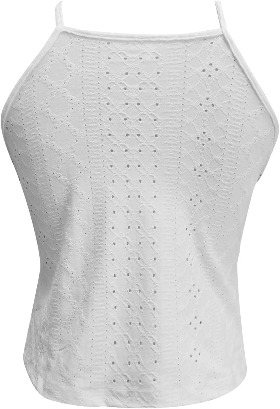 Women's Summer Halter Spaghetti Strap Flowy Tank Tops Sleeveless Shirts Blouses Lace Cami Camisole