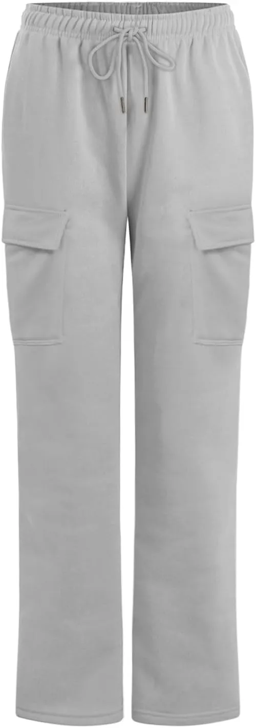 Womens Sweatpants Loose Casual Drawstring Sweat Pants Elastic Band Straight Leg Athletic Pants with Pockets