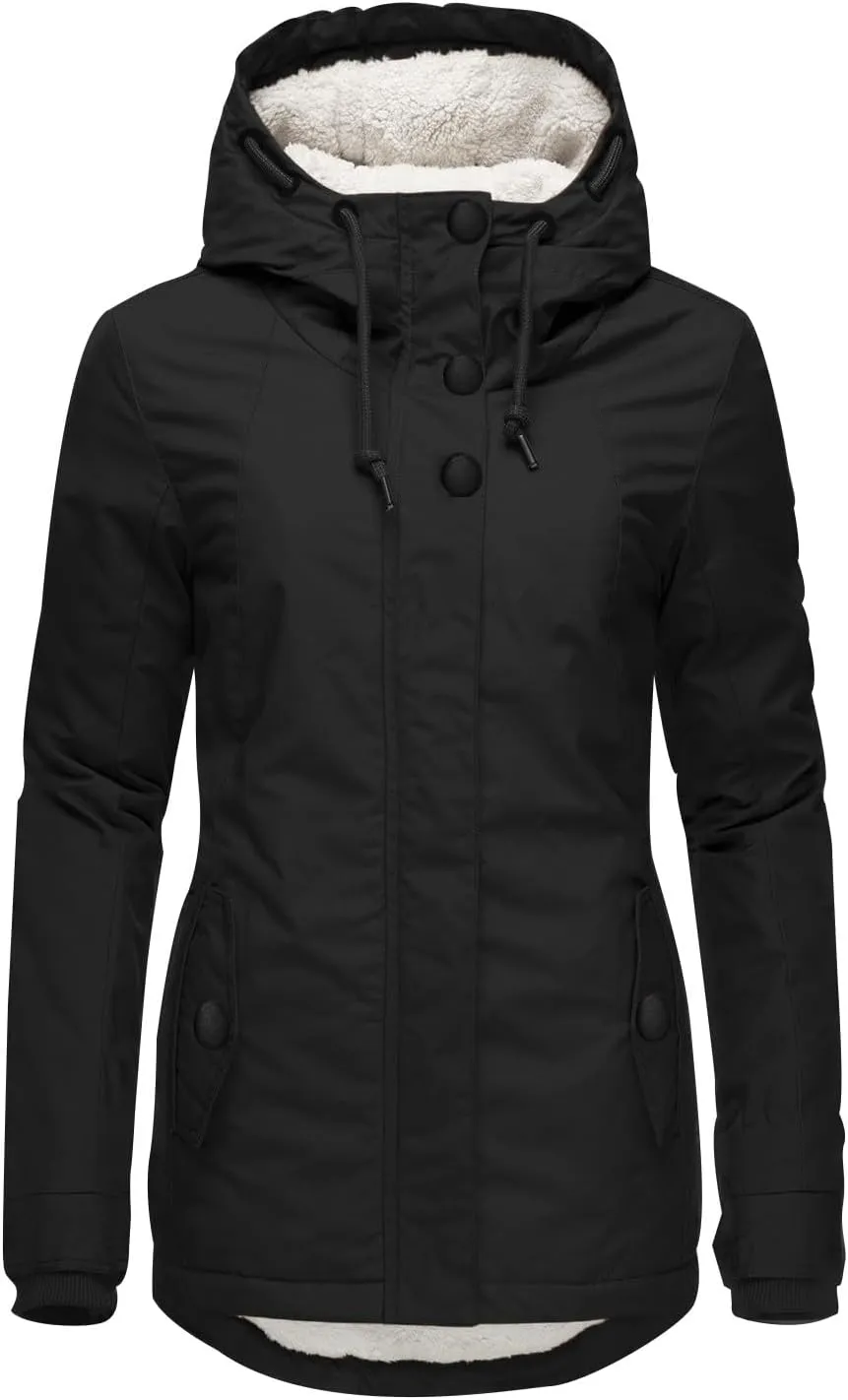 Women's Thickened Down Jacket Coats Fleece Lined Warm Parka4 Hooded Jacket 2024 Winter Outerwear
