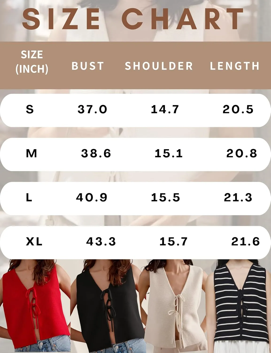 Women's Tie Knit Vest Crochet Sleeveless Open Front Cardigan Sweater Vest Top