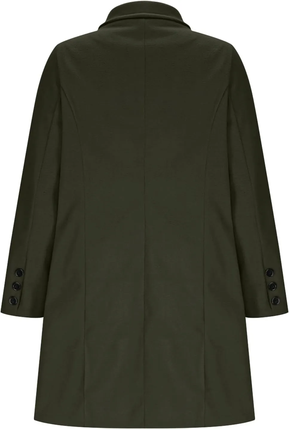 Womens Trench Coat Warm Double Breasted Wool Pea Coat Notched Lapel Long Sleeve Jacket Overcoat with Pockets